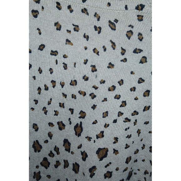 ZZ Silk Women's L Leopard Print Silk Cashmere Cardigan Button Front Y2K Retro - Picture 4 of 8